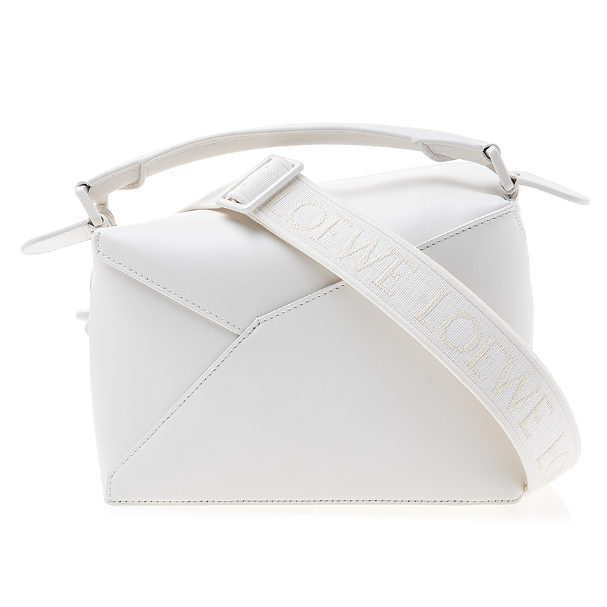 Puzzle Bag Small Shoulder Bag White Glaze