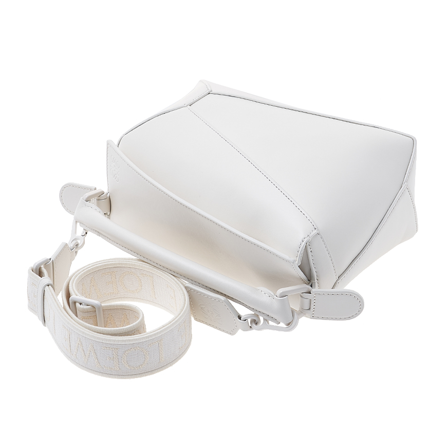 Puzzle Bag Small Shoulder Bag White Glaze