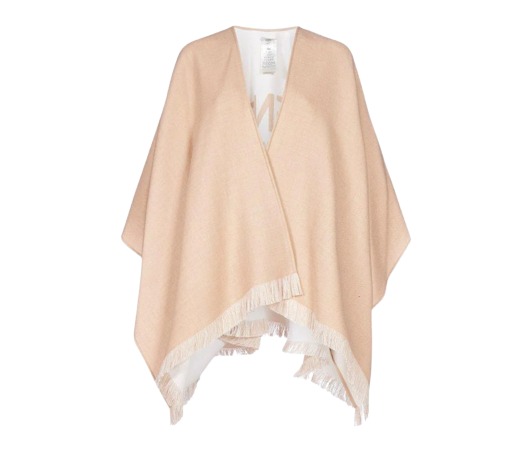 Fendi Roma logo wool poncho