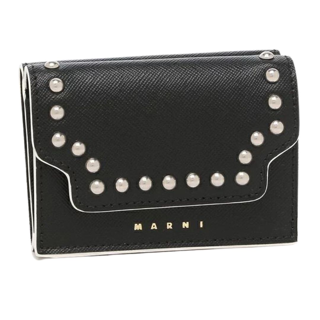 Stud Trifold Wallet Black