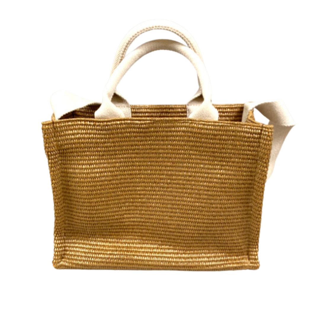 Women's Small Raffia Tote Bag - Rosiena: Natural