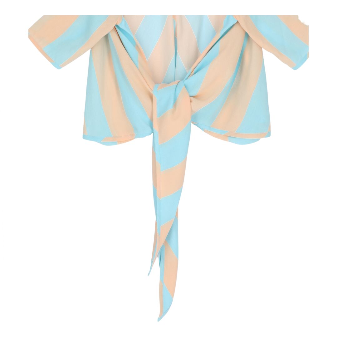 Women's back wrap short-sleeved T-shirt - Pink: Ajure