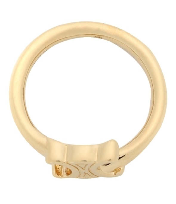 TRIOMPHE ASYMMETRIC RING IN BRASS WITH GOLD FINISH