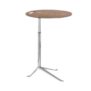 Fritz Hansen KS11 Little Friend Side Table Walnut Top & Polished Aluminum Base