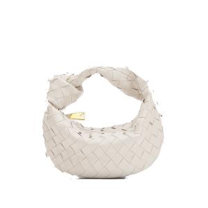 Crafted from sheepskin with intrecciato weave Choke white