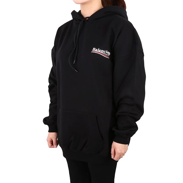 Black Wave Logo Hooded Sweatshirt