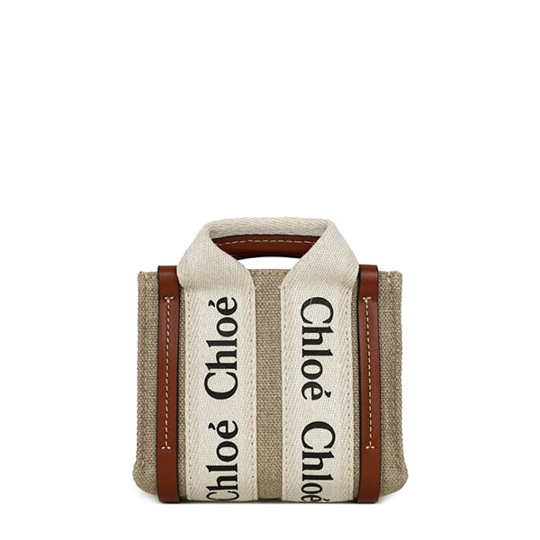 White Brown Woody Nano Tote Bag