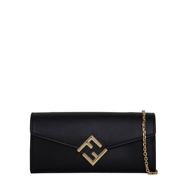 Black FF Diamond Chain Wallet Bag