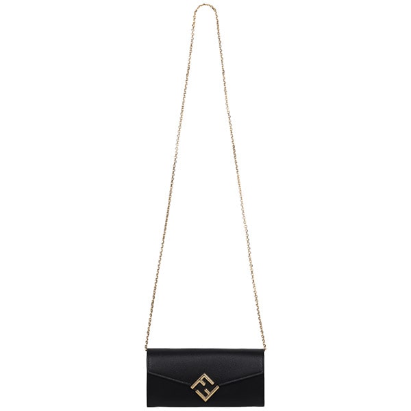 Black FF Diamond Chain Wallet Bag