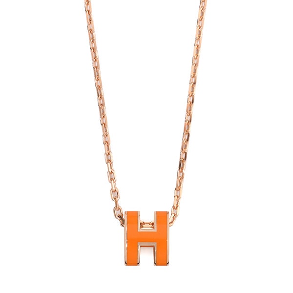 Orange Rose Gold Pop Ache Mini Pendant Necklace POP H