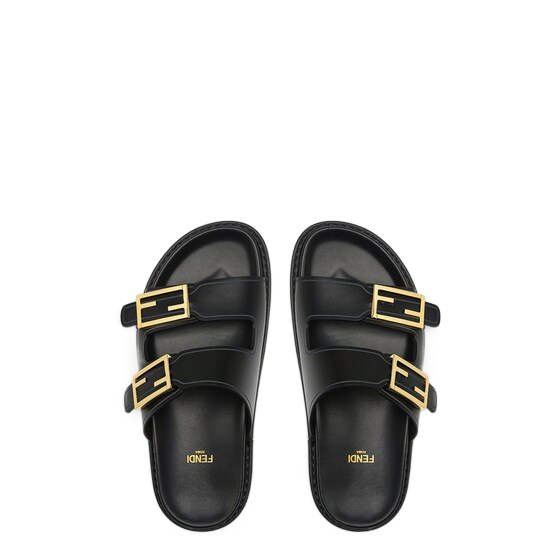 FF logo leather slides