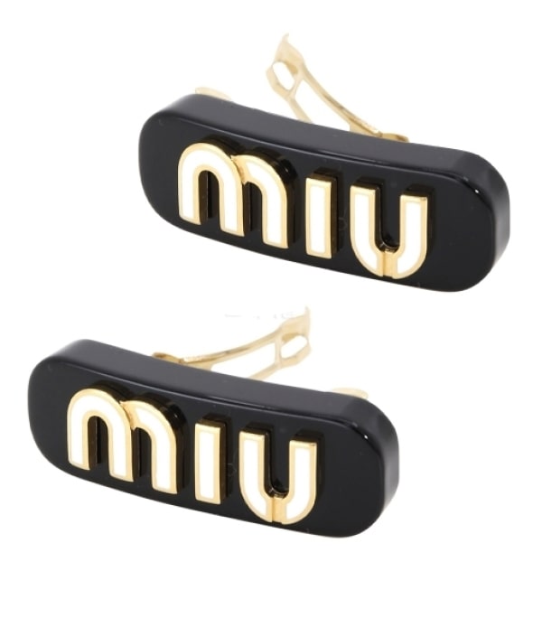 BLACK metal hair clip MIUMIU