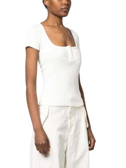 Back cutout square neck crop top