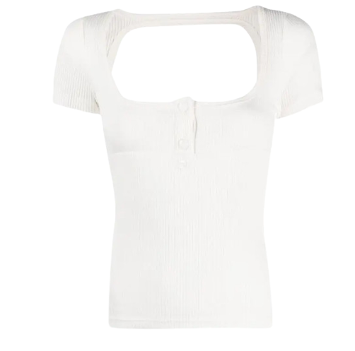 Back cutout square neck crop top