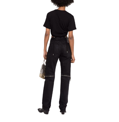 Cut-out drawstring ruched T-shirt