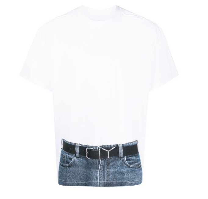 Jean Paul Gaultier Y Belted Print T-Shirt