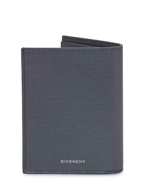 Logo Print Leather Fold Wallet