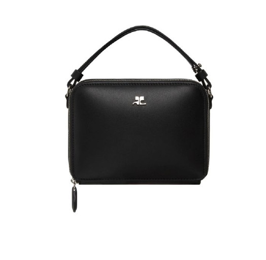 Metal logo cloud leather shoulder bag