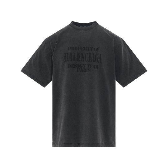 LOGO PRINTED DISTRESSED COTTON JERSEY T-SHIRT