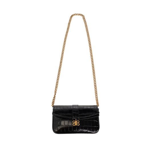 BALENCIAGA BLACK ‘LADY FLAP XS’ SHOULDER BAG