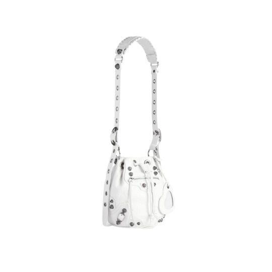 LE CAGOLE XS BUCKET BAG FOR WOMEN IN OFF-WHITE