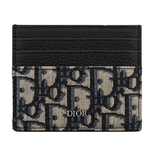 Card Holder Beige & Black Dior Oblique Jacquard