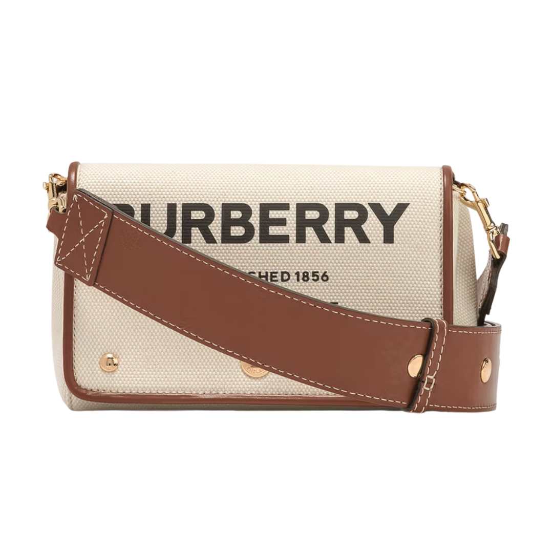 Small Horseferry Print Cotton Canvas Crossbody Bag