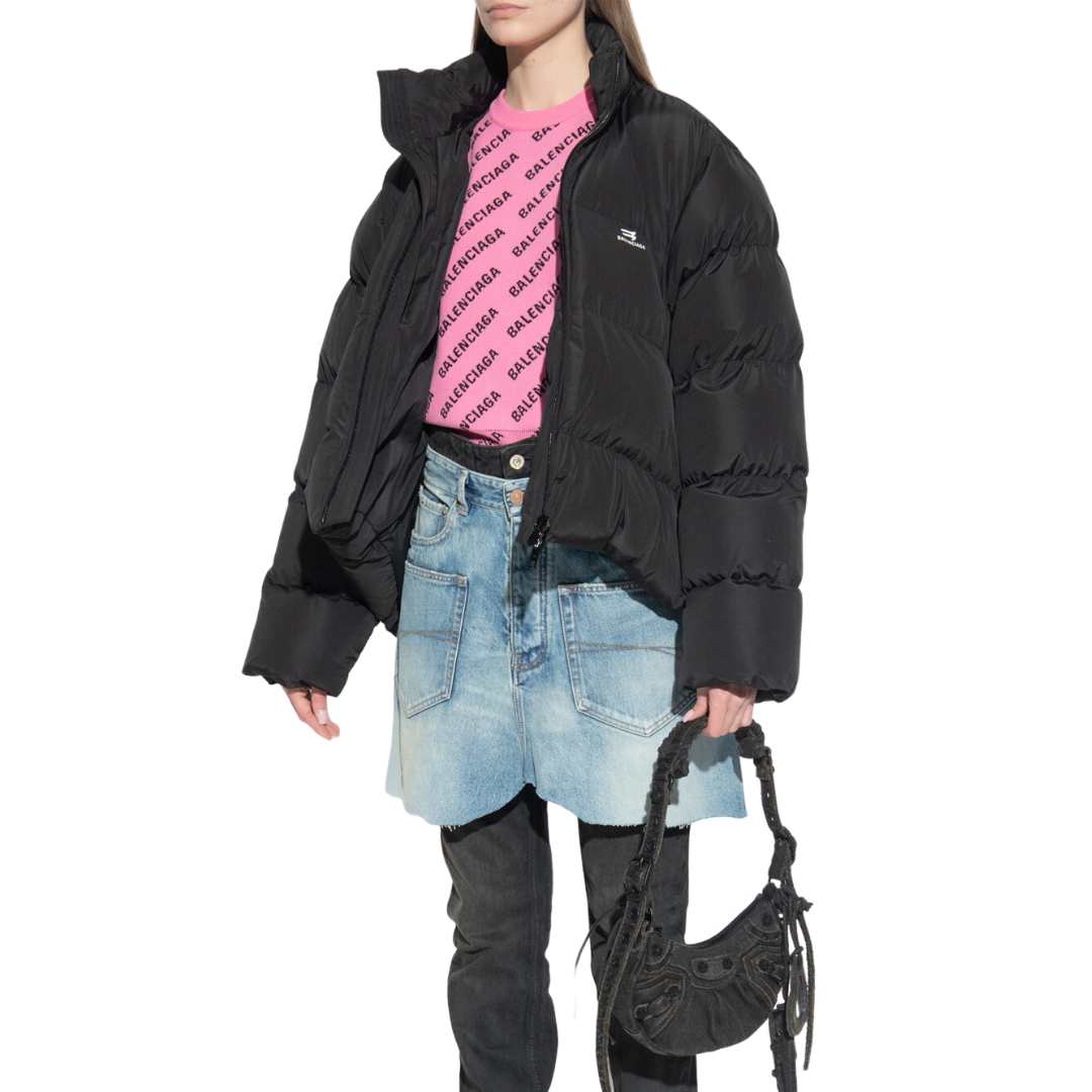 Balenciaga Mini Allover Logo Knit Pink Women