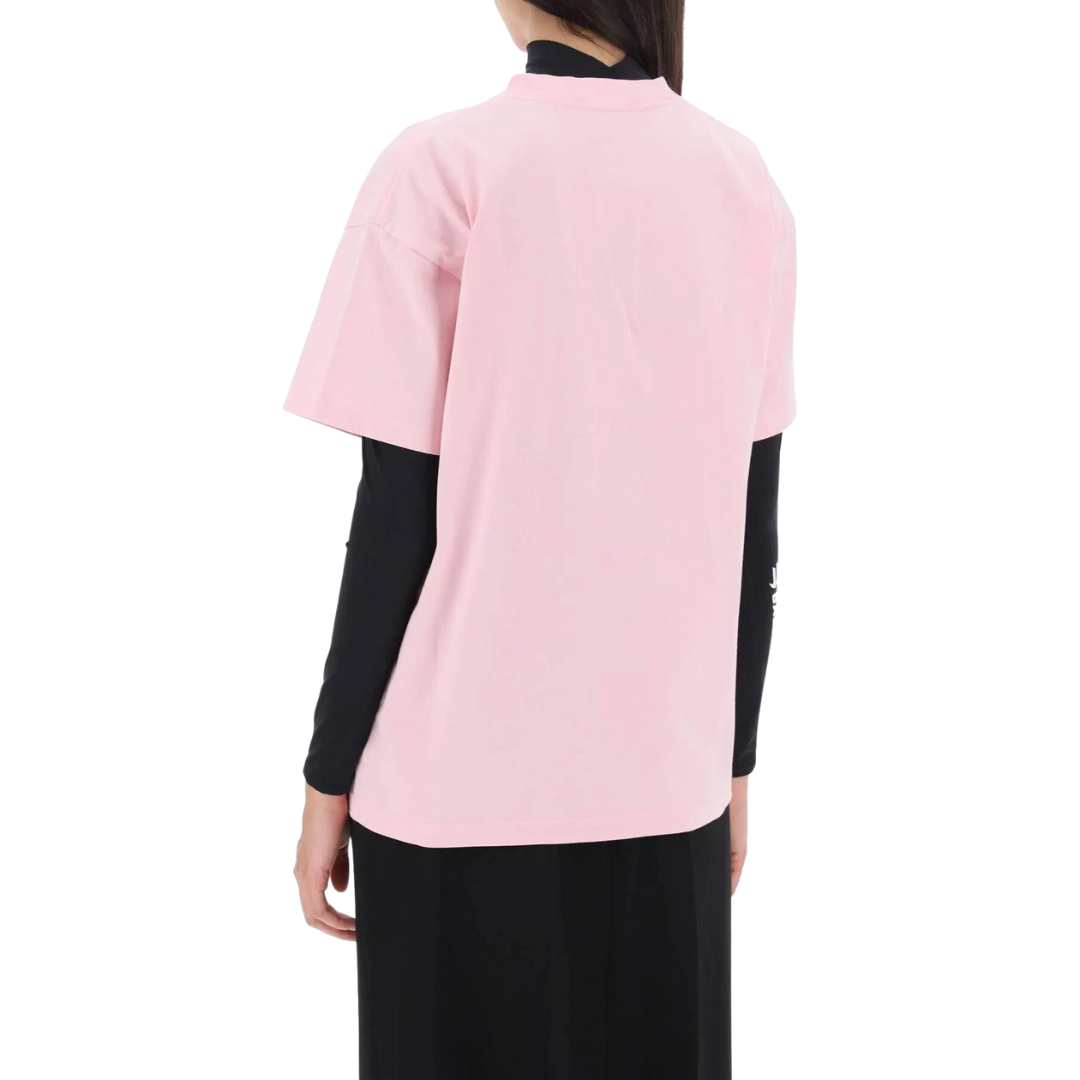 Balenciaga logo printing short sleeve t-shirt light pink