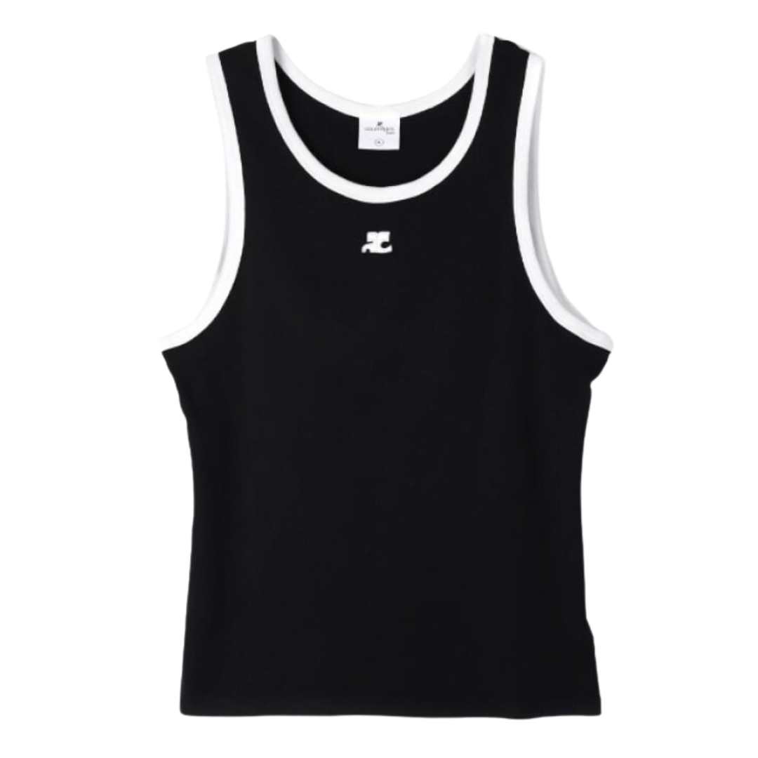 Bumpy contrast tank top