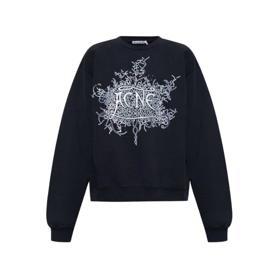 ACNE STUDIOS BLACK SWEATSHIRT WITH LOGO
