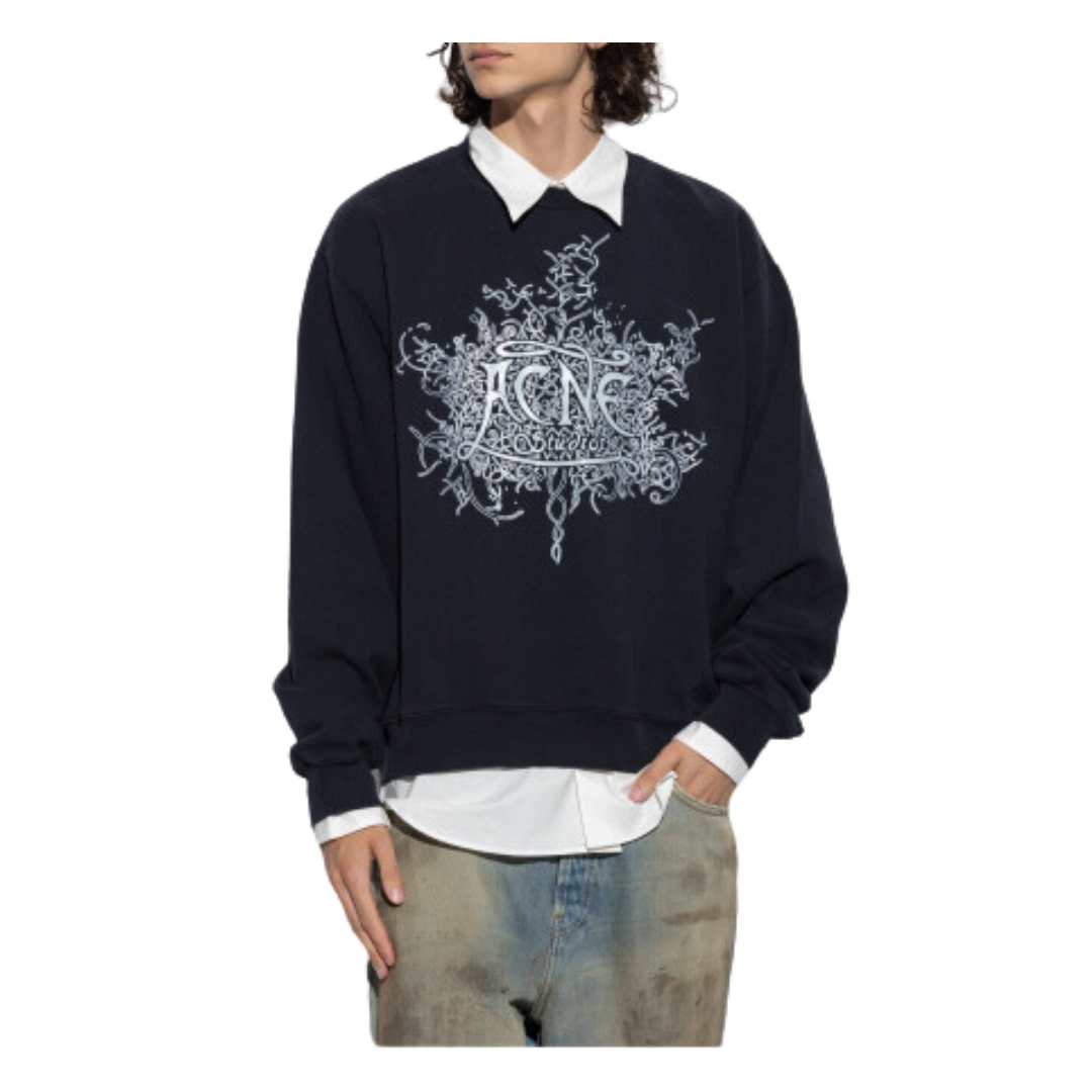 ACNE STUDIOS BLACK SWEATSHIRT WITH LOGO