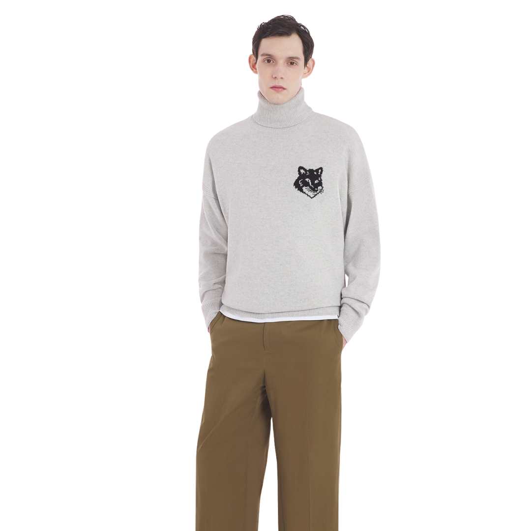 Fox Head Intarsia Comfort High Neck Jumper