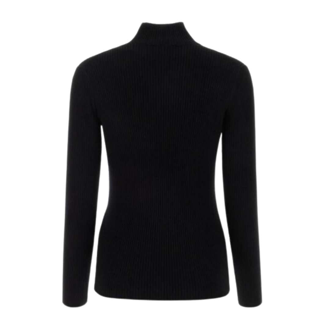 TONAL FOX HEAD PATCH FINE RIBBED TURTLENECK