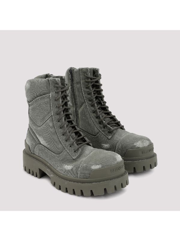 Distressed lace-up boots