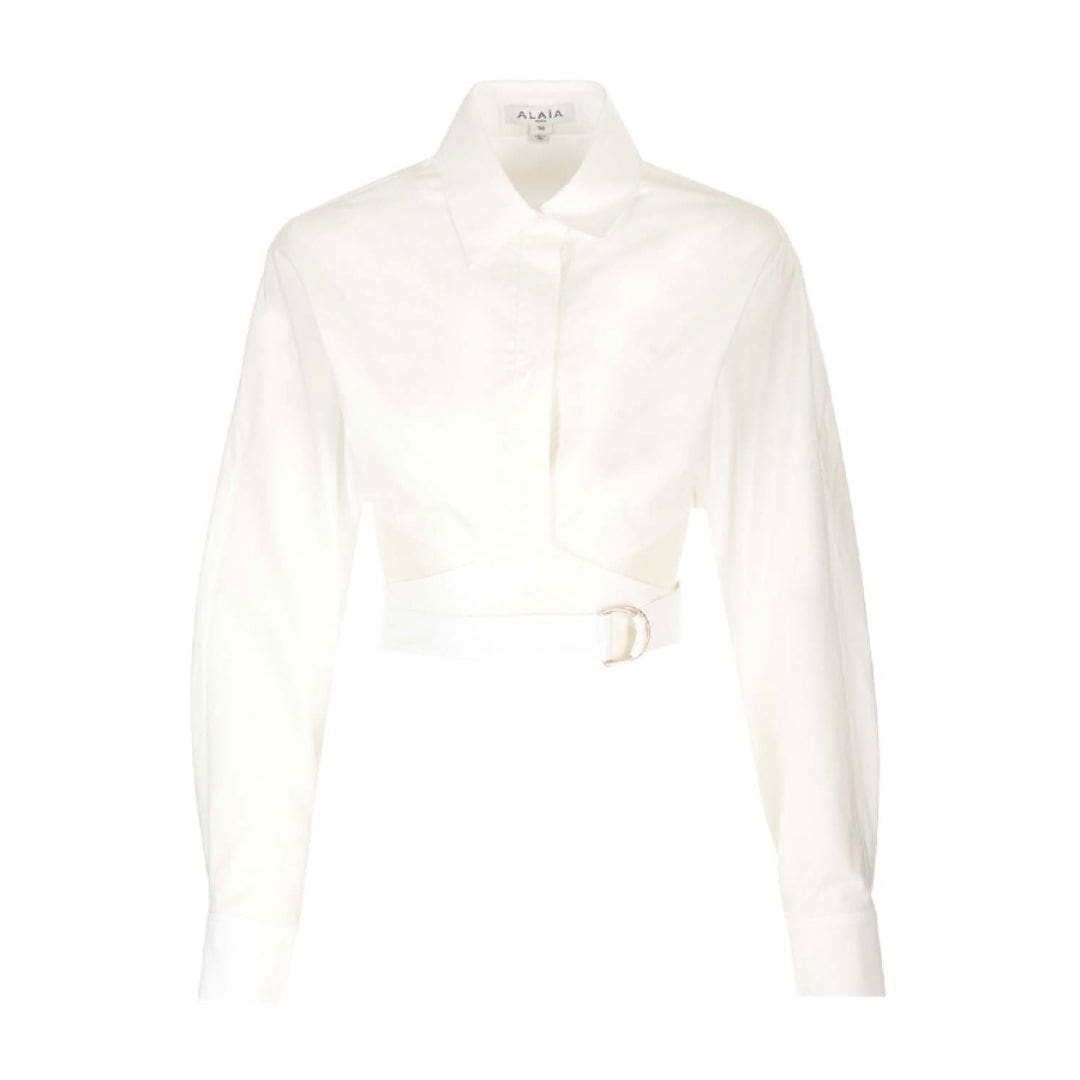 Crossover Poplin Crop Shirt