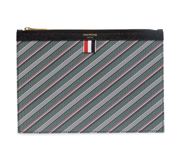 Additional production Monogram Coated RWB Stripe Clutch Small