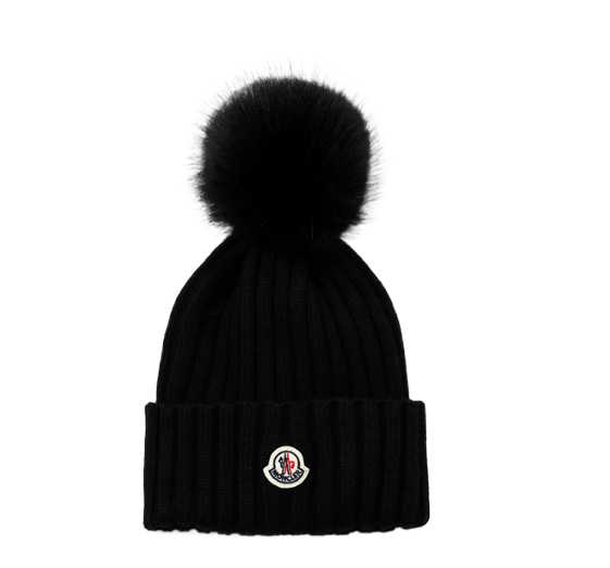 Black Logo Wool Beanie