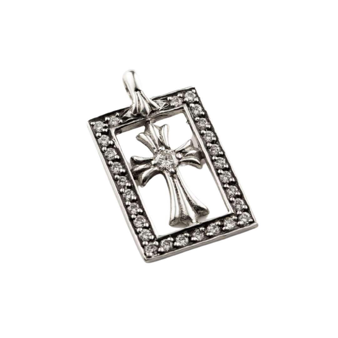 Baby Fat Framed Pendant Paved Diamond (After)