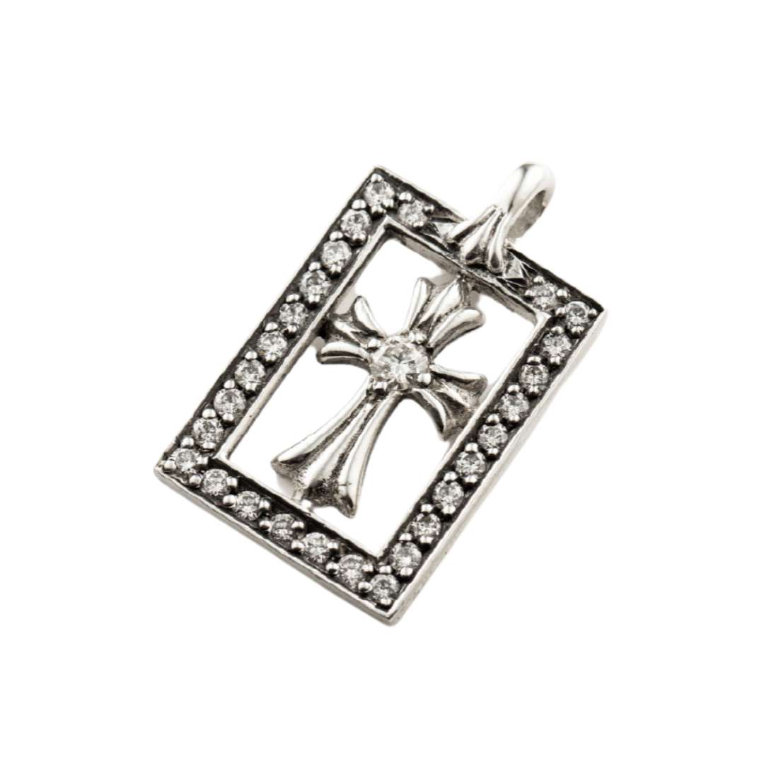 Baby Fat Framed Pendant Paved Diamond (After)