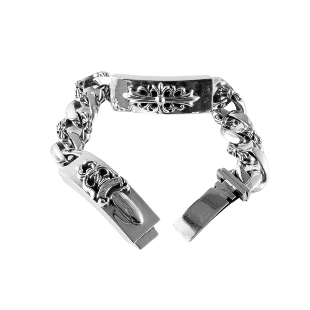 Double ID Dagger & Floral Fancy Bracelet