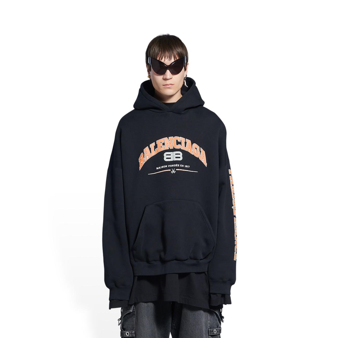 MEN'S MAISON BALENCIAGA HOODIE WIDE FIT IN BLACK
