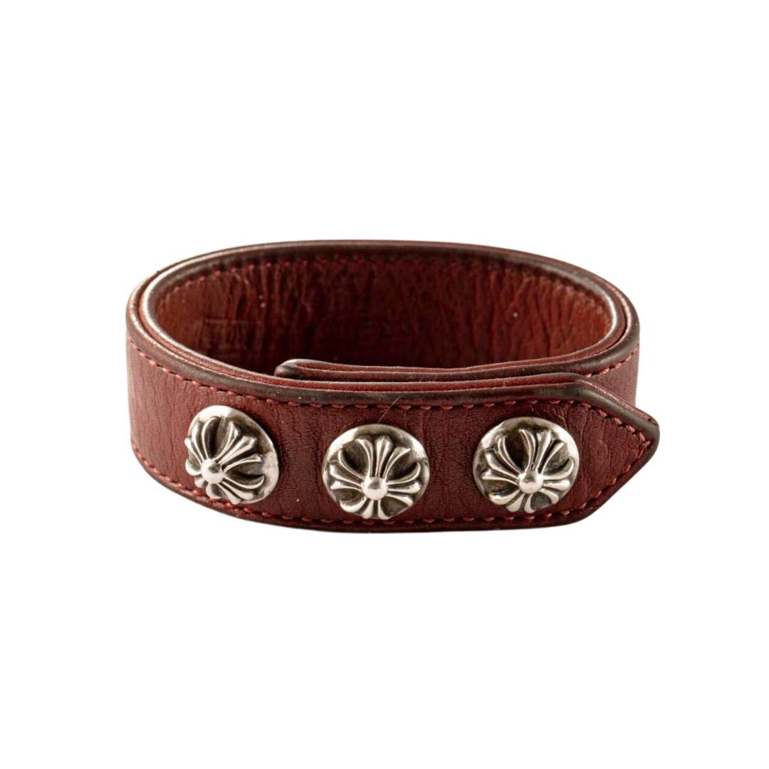 3 Button CH Snap Leather Bracelet