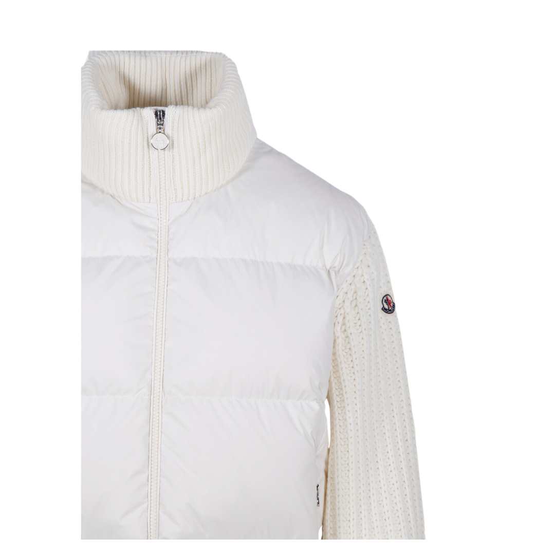 Logo patch padded cardigan