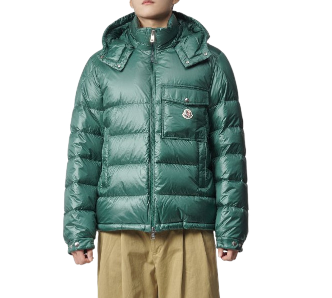 Men's Wollaston Chest Logo Patch Hood Padding - Green