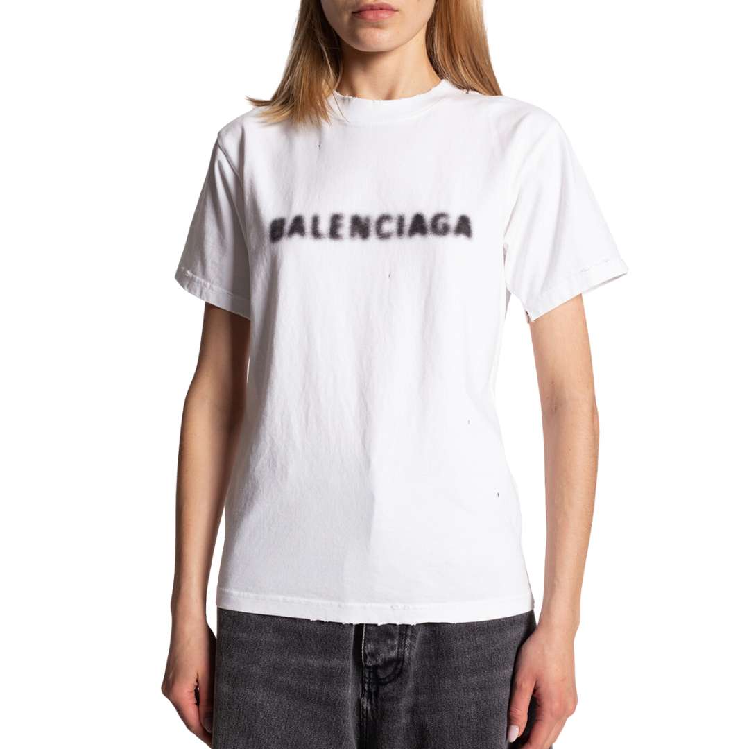 Distressed Logo-print T-shirt