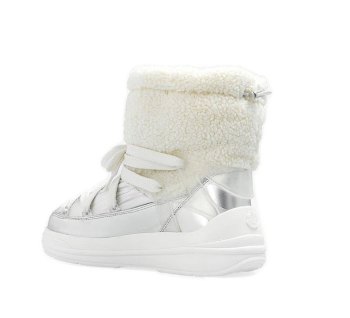Metallic shearling snow boots
