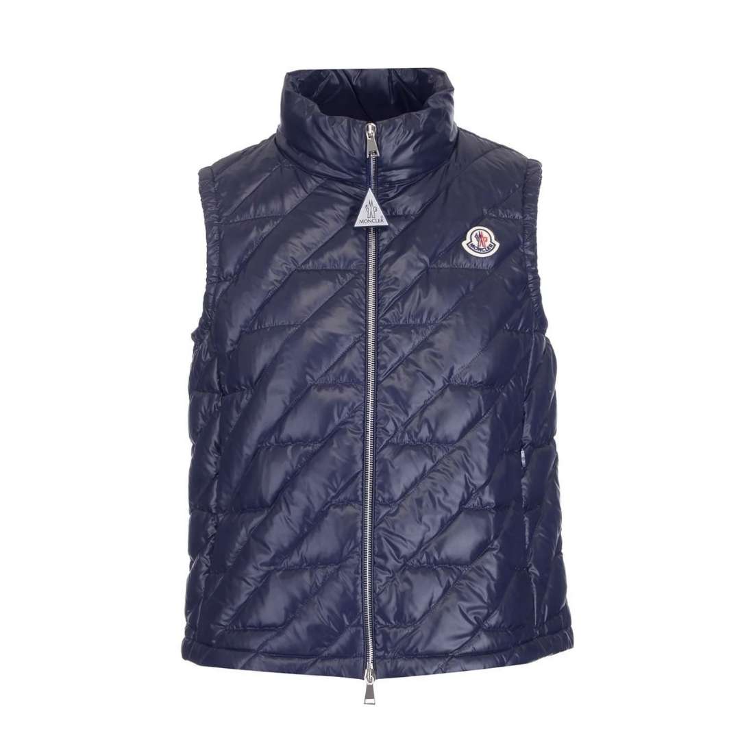 Diagonal Quilted Puffer Vest