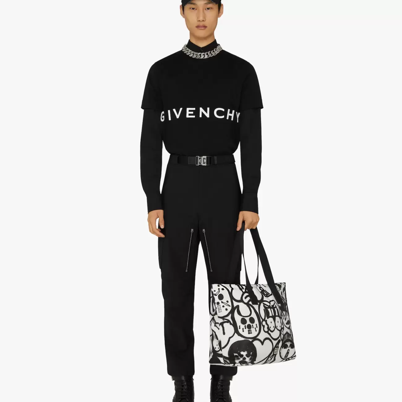 T-shirt slim con ricamo GIVENCHY 4G