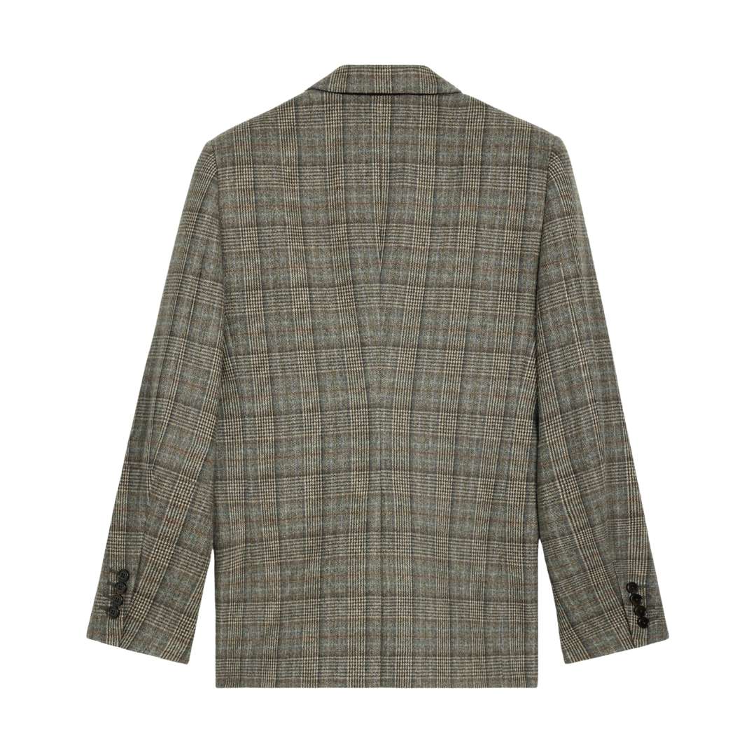 Short jacket in prince of wales flannel